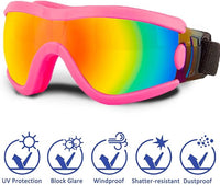 Medium Dog Sunglasses with Adjustable Strap UV Protection, Winproof Puppy Sunglasses, Suitable for Dogs Eyes Protection，Soft Dog Goggles
