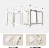 Acrylic Dog Playpen with Door, 24" 10PCS Clear Pet Play Pen Indoor for Small Animals, Transparent Puppy Fence Kennel Rabbit Ferret, Doggie Cages Yard Easy Assemble