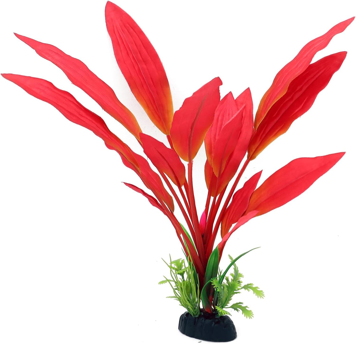 Silk Aquarium Plants, 12 Inch Artificial Silk Plants Decorations – Essentials for Fish - Red / 2 Pack - image 3
