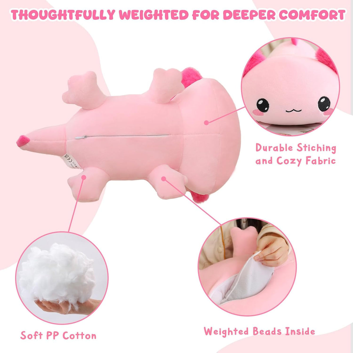 TOYSYM Weighted Stuffed Animals - Axolotl / Medium - image 4