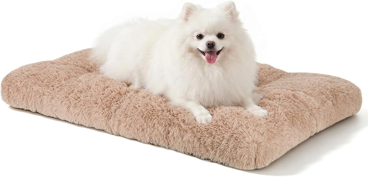 JOEJOY Large Dog Bed Crate Pad - 23.0"L x 18.0"W x 3.0"Th / Beige