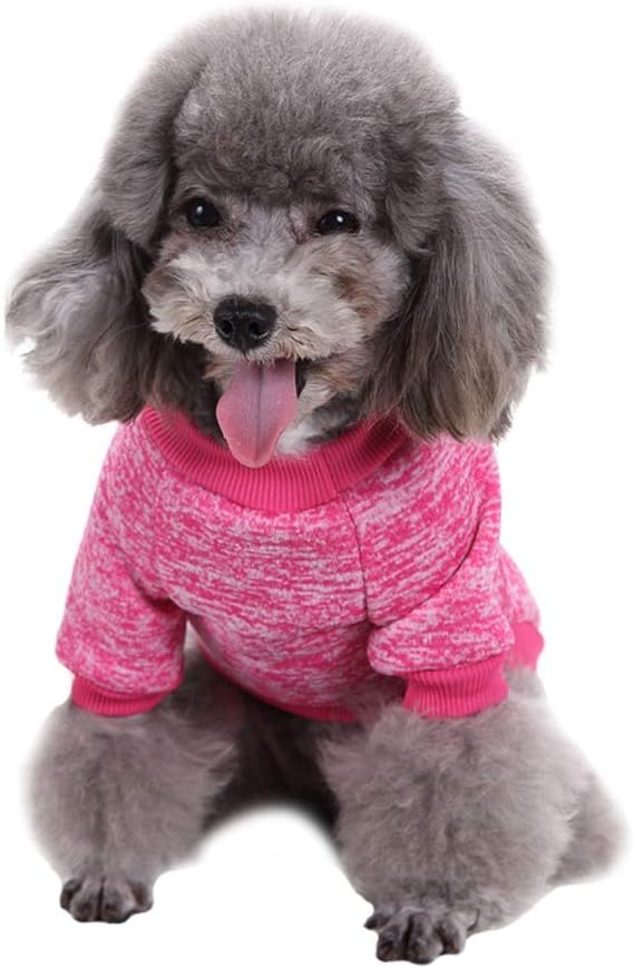 Dog Sweaters for Small Dogs, Soft Fleece Puppy Clothes - Rose red / X-Large - image 2