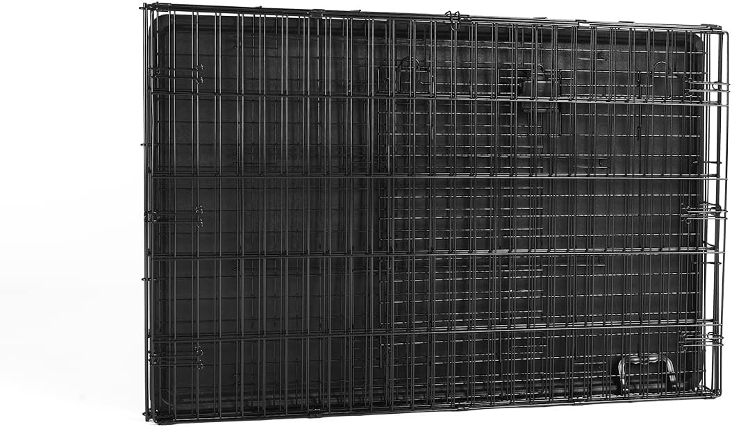 Amazon Basics Portable, Foldable Metal Wire Small Dog Crate with Removable Tray, Divider Panel - 42.0"L x 28.0"W x 30.0"H / Single Door w/ Divider - image 4