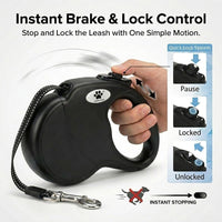16ft Retractable Dog Leash for Large Breed Dogs up to 110 lbs - Large / Black - image 3