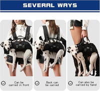 Dog Backpack Carrier - Spine-Friendly for Midium to Large Dogs (18-30 lbs), Horizontal Design Dog Carrier with Adjustable Back Straps,Legs-Out Comfort for Travel/Hiking/Cycling (Black, Size L)