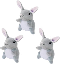 ZippyPaws Burrow Replacement Miniz Squeaky Toy for Enrichment - Bunnies (3-pack)