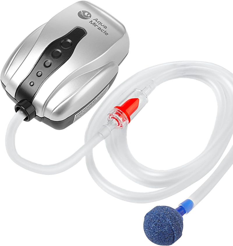 AquaMiracle Aquarium Air Pump Fish Tank Bubbler Aerator - For 1-20 Gallon Aquariums
