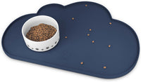 Silicone Pet Placemat for Dogs and Cats - 23.4"L x 15.7"W / Navy Blue