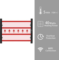 KEG Smart WiFi Towel Warmer Wall Mounted with Built-in Timer and Temperature Adjust Control, 4 Bars Electric Stainless Steel Heated Towel Racks for Bathroom Matte Black