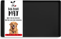 DogBuddy Dog Food Mat, Waterproof Silicone Pet Bowl Mats with Raised Edge – Essentials for Dogs - XX-Large: 32" x 24" / Black