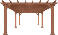 MUPATER 12x24 FT Wooden Pergola, All Cedar Wood Pergola Kit with Stakes, Quality Supported Structure, All-Season Durability, Snow and Wind Supported, Outdoor Shade for Backyard, Deck, Lawn, Patio