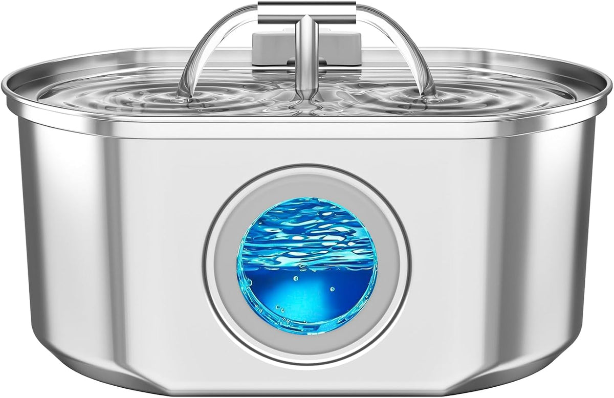 Cat Water Fountain Stainless Steel - 108oz Fountain+1 Filter +1 Sponge