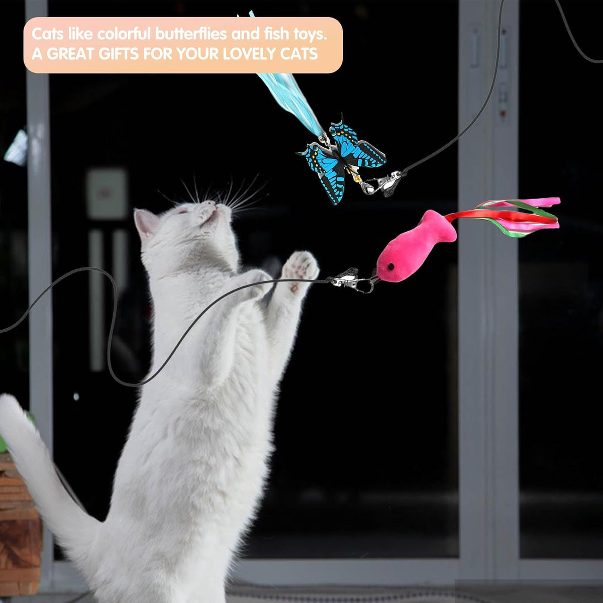 Cat Wand Toys Interactive Kitten Toys for Indoor Cats-2Pcs – Essentials for Cats - 12 PCS