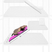 Paw Inspired Fitted Fleece Liner for Ferret Nation, Critter Nation Cage for Ferrets, Rats, Chinchillas, Hedgehogs & Other Small Animals (Pink, Ramp Cover)