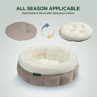 Cat Bed Round Washable Donut Bed Anti Slip Plush Kitten Puppy 18in