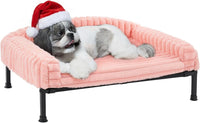 Veehoo Elevated Dog Bed with Bolster Cushion - Pink / 30.0"L x 20.0"W x 8.3"Th