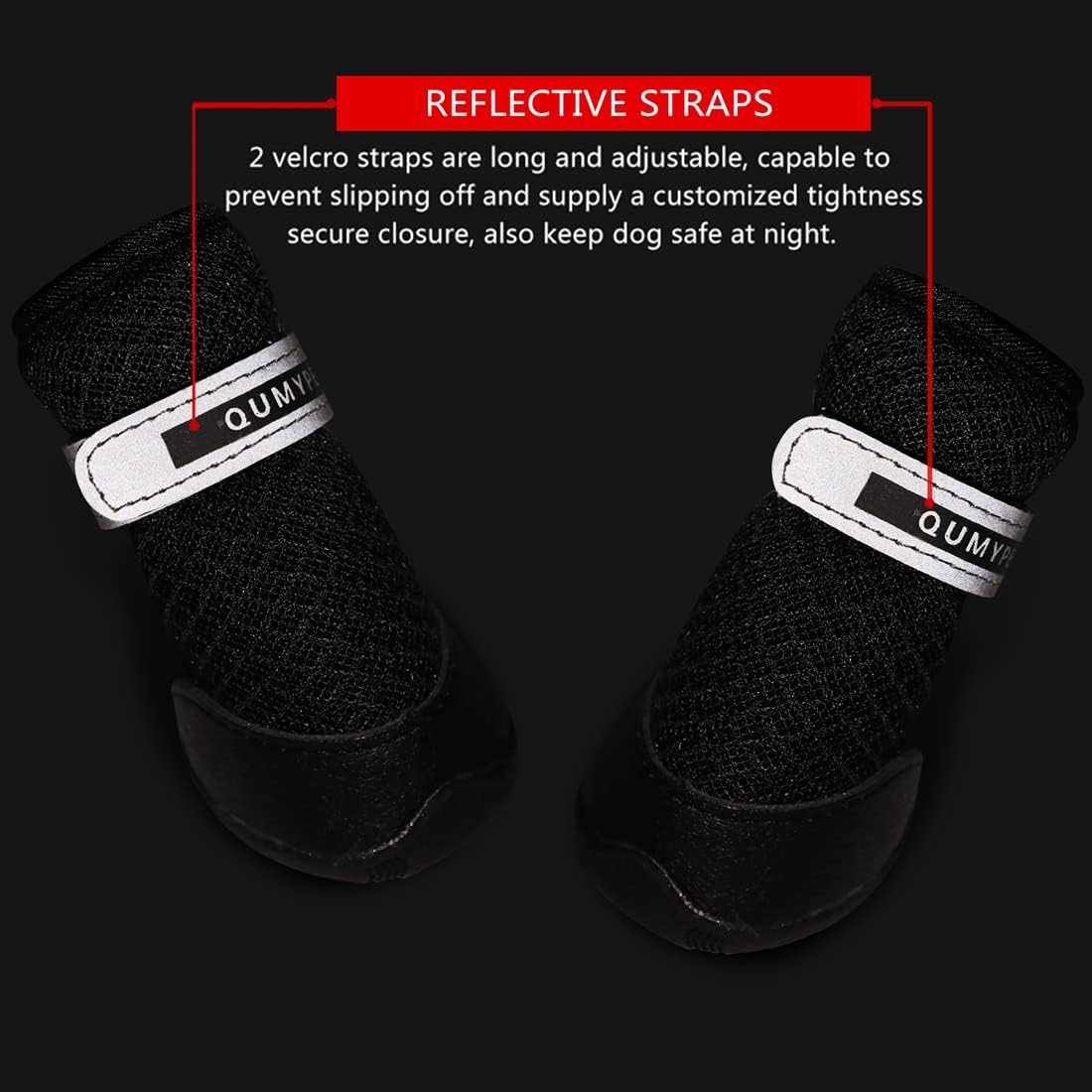 QUMY Dog Shoes for Small Dogs Hot Pavement Puppy Dog Boots & Paw - Black / size 3: 1.70"x1.31"(L*W) - image 4