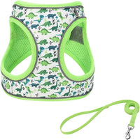 Step in Dog Harness No Pull Flower Adjustable Soft Mesh Harness – Essentials for Dogs - M(neck:12"-13.5",chest:16"-18") / Green