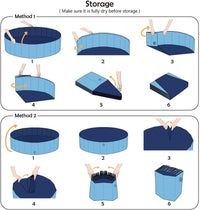 Jasonwell Foldable Dog Pet Bath Pool Collapsible Dog Pet Pool Bathing - S - 32" / Mdf Wood Blue - image 4