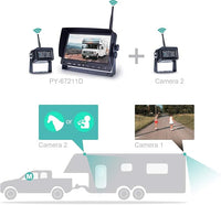 Digital Wireless Backup Camera Kit, 7 Inch Display and 720P HD Resolution, Wide Angle Rear View Camera with Night Vision, 190ft Wireless Reverse Camera System Suitable for Truck, Motorhome, 5th Wheel