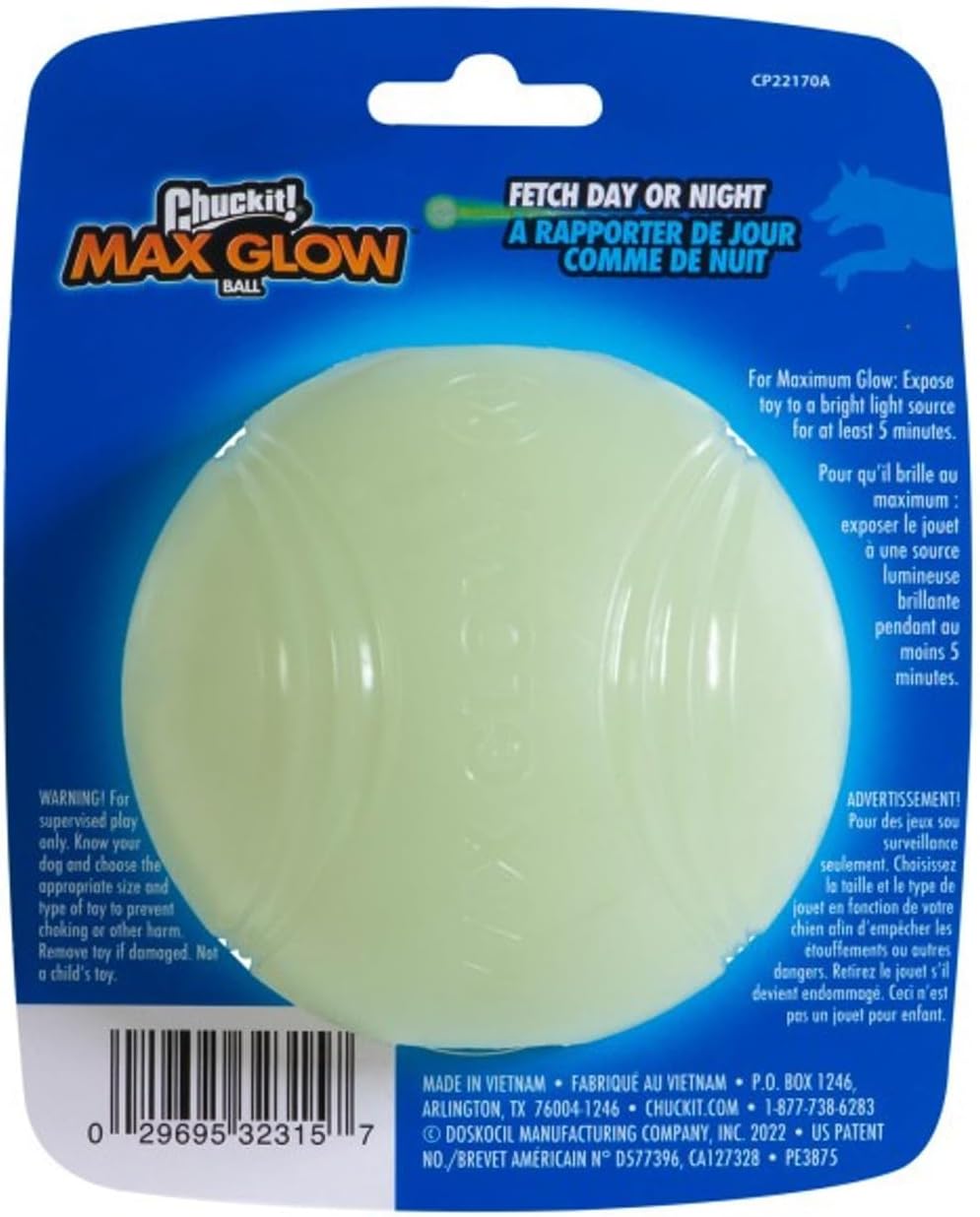 Chuckit! Max Glowin the Dark Bouncy Ball for Dogs, Large 3in - Extra-Large / Pack of 1 - image 2