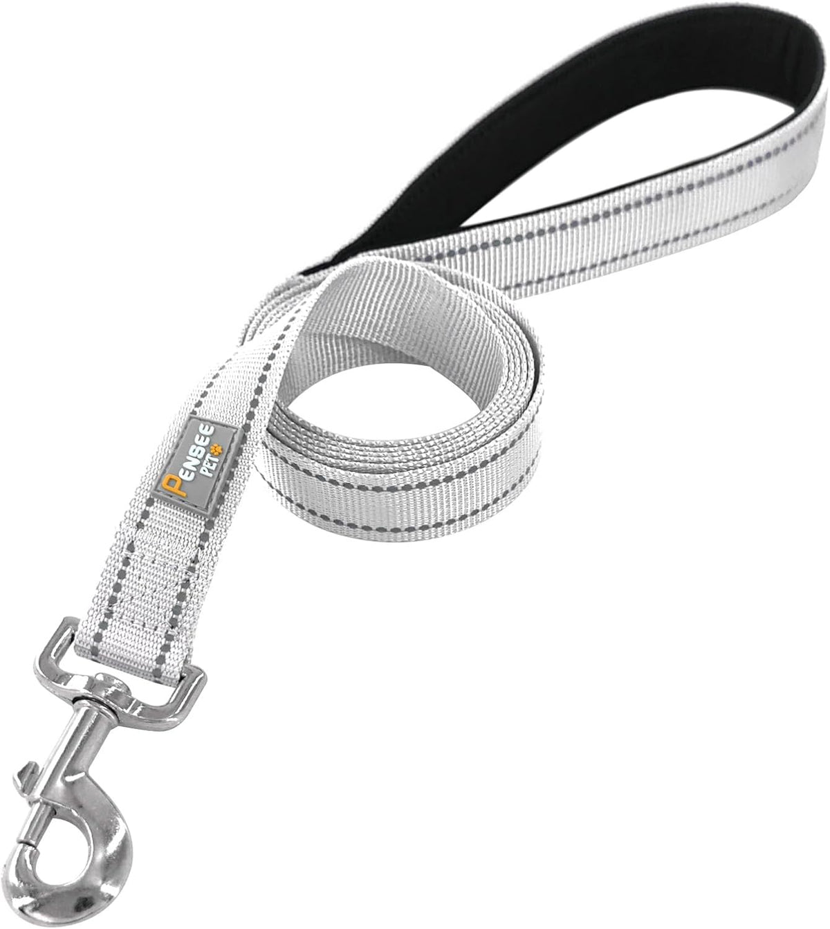 6 FT Basic Dog Leash for Medium Dogs - Refl Silver / Medium : 3/4" x 6 FT - image 2