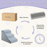 Dog Stairs for Small Dogs, 2-Steps Dog Ramp for Couch, Pet Stairs with Highly Supportive Foam and Non-Slip Bottom, Pet Steps for Cat & Doggie (High 11.8 Inch)
