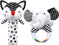XIXILAND Baby Rattles 0-6 Months Newborn Toys Infant Toys 0-3 Months - Black&white-4