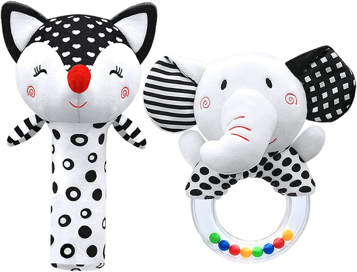 XIXILAND Baby Rattles 0-6 Months Newborn Toys Infant Toys 0-3 Months - Black&white-4