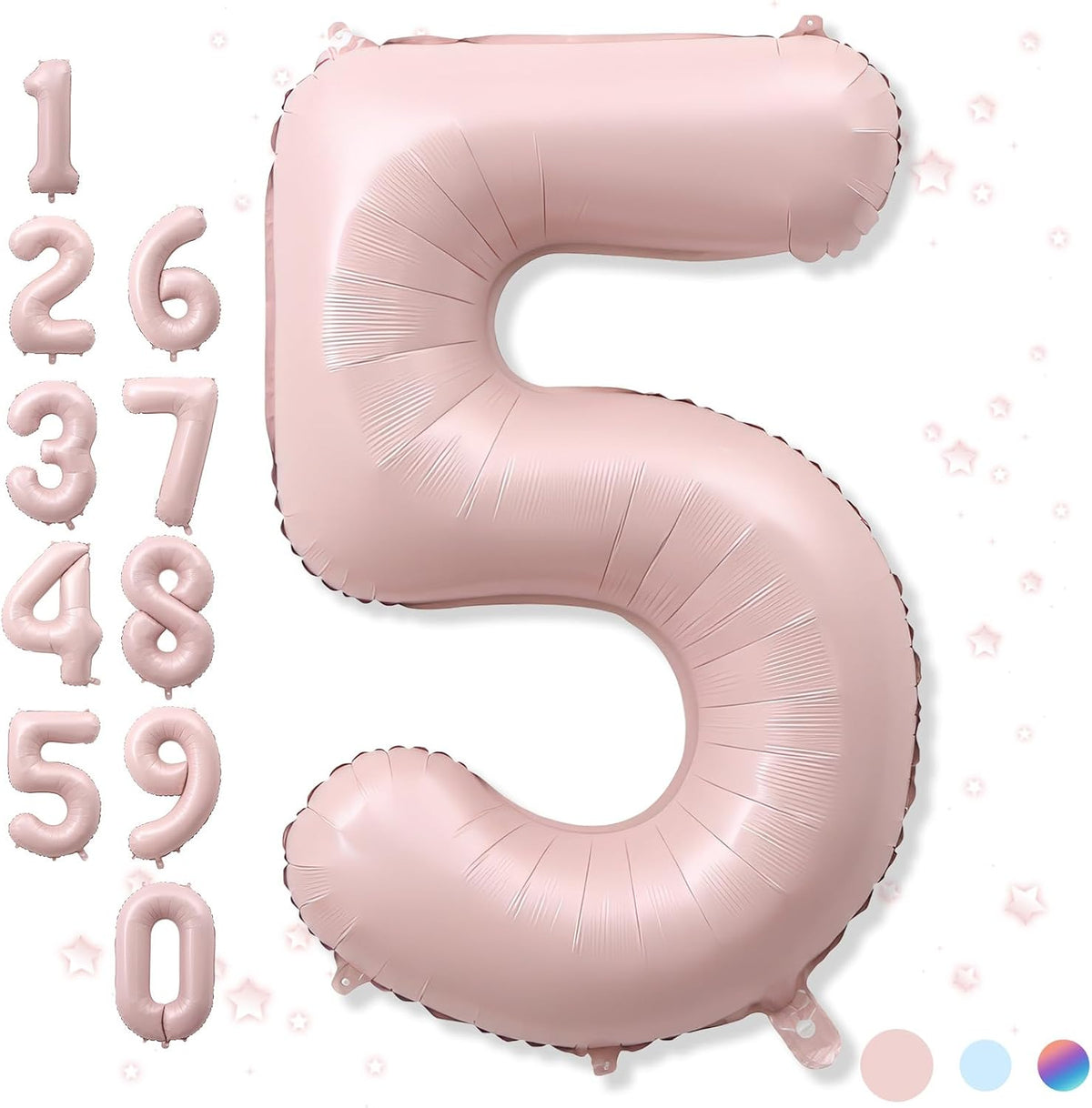 40'' Purple K-pop Number 5 Balloon for Girl 5th Birthday Party - Baby Pink / Number 5 - XXL