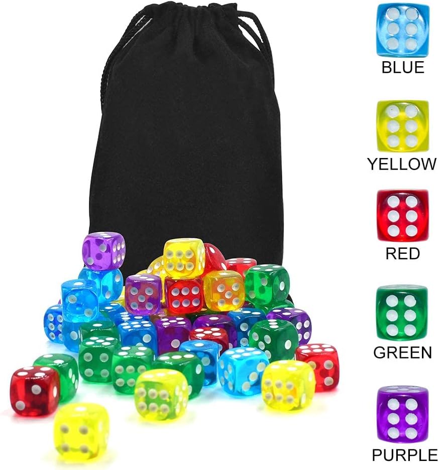 50 of 14MM 6 Sided Dice Set Colors Dice - image 3