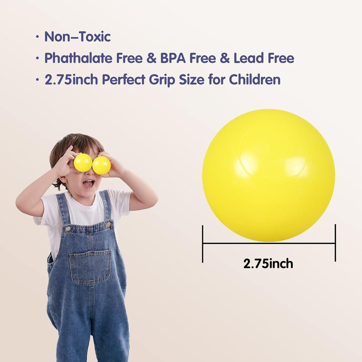 Guesvot 50 rainbow ball pit balls, 2.75 inch, with reusable storage bag - view 13
