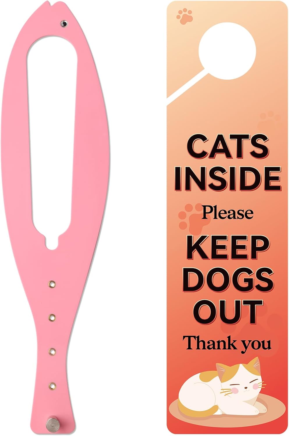 TGIOW Cat Door Latch, Cat Door Stopper Keep Open 2.5-6", White - 1pcs-pink