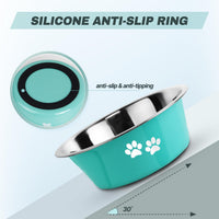 Stainless Steel Dog Bowls - Green / 8.5 Cups/71 OZ - image 2
