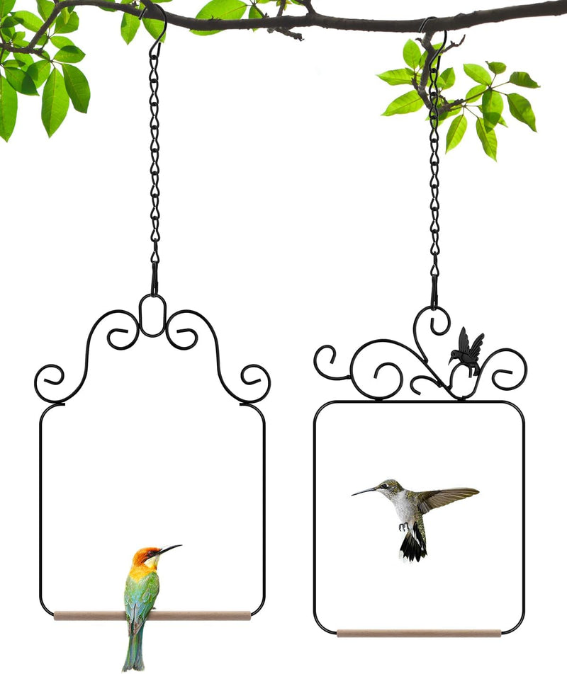 PACETAP Hummingbird Swings and Perches Metal Frame 2 Pack - 2 Pack Simple