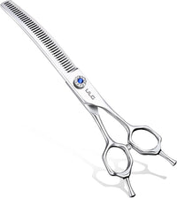 ULG Curved Dog Grooming Shears, 440C Stainless Steel - 7.0 Inch (Thinning)