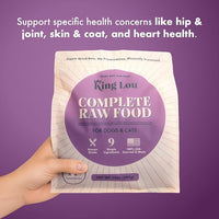 King Lou Pets - Human Grade Raw Food for Dogs and Cats - Complete Meal for Pets - Freeze Dried Lamb Recipe - 14oz