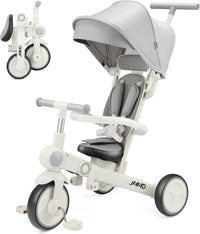 JMMD 7-in-1 Toddler Tricycle for Ages 1-5 - Gray