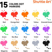 Shuttle Art Dot Markers, 15 Colors Washable Markers for Toddlers - 15 Colors / 15 - image 2