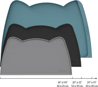 OHMO Cat Food Mat, Silicone Pet Feeding Mat, 18x9.8 - 18"L x 10"W / Dark Grey - image 2