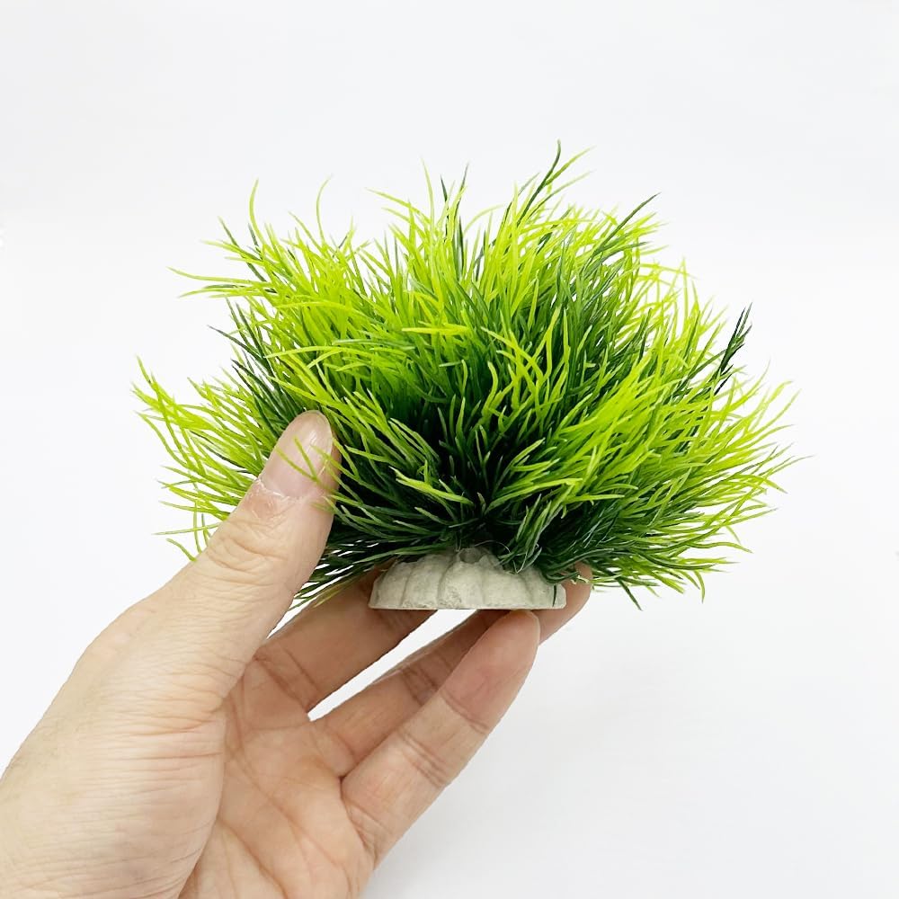 Aquarium Plants Fish Tank Decorations 2pcs Small Size/3.5inch - 2pcs/Green - image 2