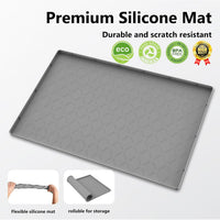 MateeyLife Silicone Waterproof Mat for Dog & Cat Food Mat 19"X12" – Essentials for Dogs - 22''W x 31''L / Dark Grey - image 3