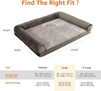 Amazon Basics Dog Bed with Cooling Gel Memory Foam, Pressure-Relief Support for Dogs up to 55lbs, Non-Slip Bottom, Machine Washable Cover, Large Sized (36" x 27"), Brown