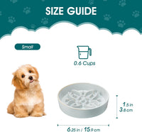 vancasso Ceramic Slow Feeder Dog Bowls - S-0.6 Cups / Grayish Cyan - image 2