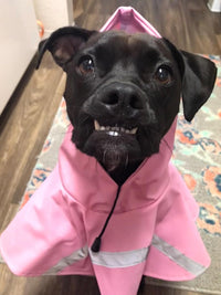 Dog Raincoats with Reflective Strip Hoodie - D4-Pink / 22B (55-65 lbs) - image 3