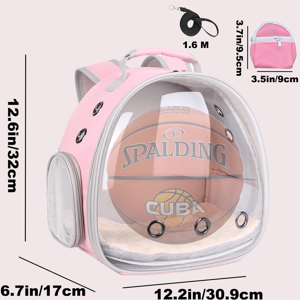 Portable Small Animal Backpack Travel Breathable Pet Carrier Bag - PNK+PNK / Backpack+Bag - image 2