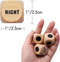 Bilywey 3pcs Left Right Game Dice 1 inch Beech Wood Dices - 3pcs Woden dice - image 4