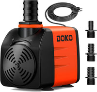DOKO 800GPH Submersible Water Fountain Pump for Pond, Aquarium - 35W 480GPH