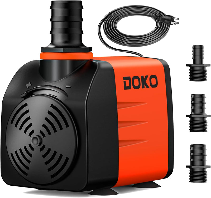 DOKO 800GPH Submersible Water Fountain Pump for Pond, Aquarium - 35W 480GPH
