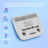 10# Grooming Ceramic Pet Clipper Blades Compatible with Andis & Oster - Silver / 8 piece set - image 2